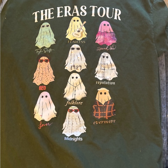 Taylor Swift The Eras Tour Concert Ghost Green Halloween Swifties T Shirt Medium - Picture 1 of 3